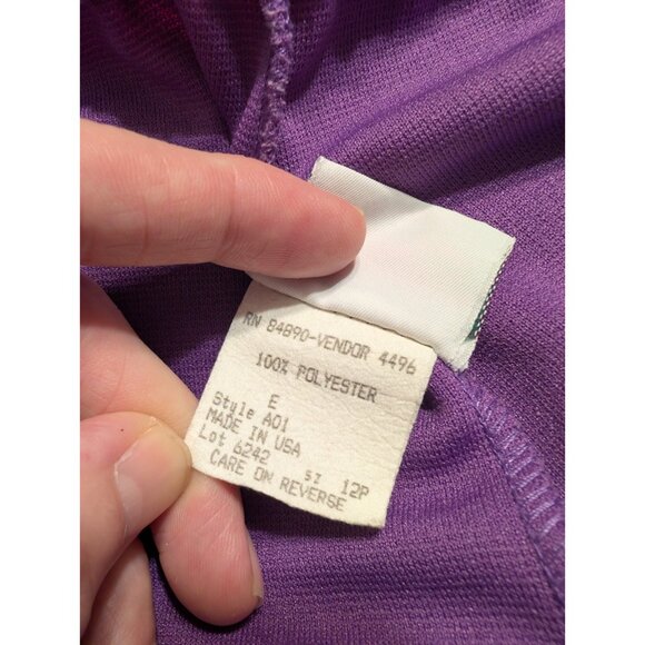 Vintage 80s/90s Haband for Her Purple Elastic Waist Pleated Pants Size 12P - Picture 5 of 5